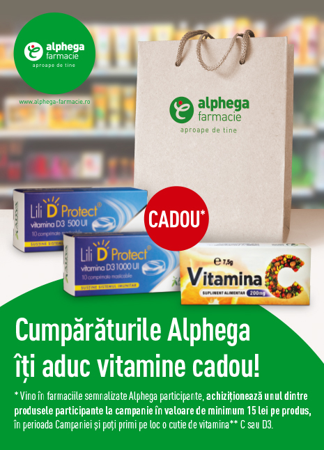 Cumparaturile Alphega iti aduc vitamine cadou